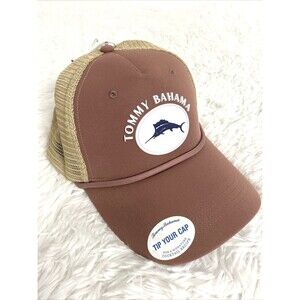 Tommy Bahama Men’s Baseball Hat Trucker Mesh Brown Beige Tip Your Cap Adjustable